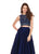 Rachel Allan - 6632 Two Piece Illusion Jewel Ballgown In Blue