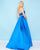 Mac Duggal - 66326H Strapless Bejeweled Waist Mikado Ballgown In Blue