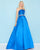 Mac Duggal - 66326H Strapless Bejeweled Waist Mikado Ballgown In Blue