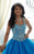 Tiffany Homecoming - 56292 Sparkling Strap Sweetheart Ball Gown in Cornflower
