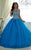 Tiffany Homecoming - 56292 Sparkling Strap Sweetheart Ball Gown in Cornflower