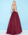 Mac Duggal - 66332H Beaded Scoop Neck and Tulle Evening Gown In Red