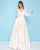 Mac Duggal - 66334H Sequin Deep V-neck Ballgown In White and Neutral