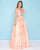 Mac Duggal - 66340H Mikado Jewel Beaded Floral Evening Gown  In Orange