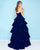 Mac Duggal - 66344H Ruffled Straight Across Ballgown In Blue