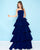 Mac Duggal - 66344H Ruffled Straight Across Ballgown In Blue