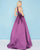 Mac Duggal - 66345H Halter Beaded Pleated Evening Gown In Purple