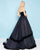 Mac Duggal - Velvet Trimmed Strapless Tiered Evening Gown 66346H In Black