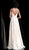 Jovani - 66348 Ruched Plunging V Neck A-Line Gown In Nude