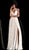Jovani - 66348 Ruched Plunging V Neck A-Line Gown In Nude