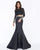 Cassandra Stone - 66352A Two Piece Beaded Mikado Trumpet Gown In Black