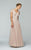 Daymor Couture - Lace Floral V Neck Long Dress 252 in Neutral