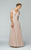Daymor Couture - Lace Floral V Neck Long Dress 252 in Neutral