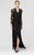 Daymor Couture - Lace Floral V Neck Long Dress with Slit 253 in Black