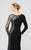 Daymor Couture - 264 Lattice Ornate Illusion Paneled Long Sleeve Gown in Black