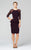 Daymor Couture - 265 Lattice Rendered Sheer Sleeve Peplum Dress  In Purple