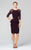 Daymor Couture - Sheer Quarter Sleeve Cocktail Dress 265 in Purple