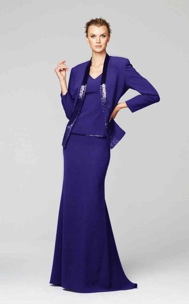 Daymor Couture - 268 Two Piece Formal Dress with Blazer  In Purple