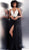 Jovani - 66376 Beaded Plunging Halter Gown with Slit