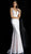Jovani - 66383 Fully Sequined Deep V-neck Trumpet Dress in Pink