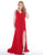 Mac Duggal - 66388F Ruched V-neck Jersey A-line Dress In Red