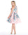 Mac Duggal - 66396F High Halter Neck A-line Short Dress In Pink and Floral