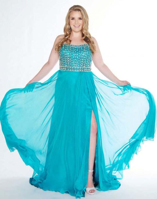Mac Duggal - 66405F Beaded Semi-Sweetheart Chiffon A-line Dress In Green
