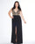 Mac Duggal - 66408F Metallic Deep V-neck Fitted Gown In Black and Gold