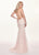 Rachel Allan - 6640 Floral Appliqued Backless Lace Gown In Pink