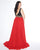 Mac Duggal - 66410F Deep V-Neck A-line Chiffon Gown In Black and Red