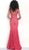 Jovani - 66412 Crystal Embellished Lace Trumpet Dress in Red