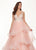 Rachel Allan - 6642 Sleeveless V Neck Beaded Tiered Ballgown In Pink