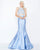Mac Duggal - 66432M Two Piece Halter Beaded Trumpet Gown In Blue