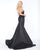 Cassandra Stone - 66444A Strapless Bow Accented Brocade Trumpet Gown In Black