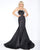 Cassandra Stone - 66444A Strapless Bow Accented Brocade Trumpet Gown In Black