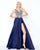 Mac Duggal - 66447M Embellished V-neck A-line Dress In Blue
