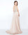 Mac Duggal - 66447M Embellished V-neck A-line Dress In Neutral and Silver