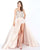 Mac Duggal - 66447M Embellished V-neck A-line Dress In Neutral and Silver