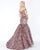 Mac Duggal - 66458M Off Shoulder Gilded Floral Trumpet Gown In Gold