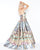 Mac Duggal - 66462M Strapless Bustier Printed Mikado A-line Gown In Print, Multi-Color