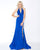 Cassandra Stone - 66465A Fitted Halter Sheath Dress In Blue