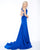 Cassandra Stone - 66465A Fitted Halter Sheath Dress In Blue