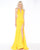Cassandra Stone - 66465A Fitted Halter Sheath Dress In Yellow