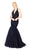 Mac Duggal Flash - 66489L Plunging Halter Embroided Lace Mermaid Gown