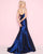Mac Duggal - 66492L Embellished Illusion Jewel Mermaid Dress In Blue