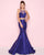 Mac Duggal - 66496L Two Piece Embellished Mermaid Dress In Blue and Purple