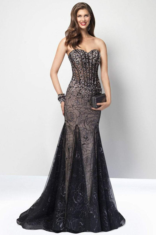 Alyce Paris - 6649 Long Dress In Black Nude