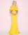 Mac Duggal - 66508L Two Piece Halter Sheath Dress In Yellow