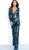 Jovani - 66511 Sequined Plunging V Neck Jumpsuit In Black