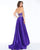 Cassandra Stone - 66522A Strapless Taffeta Pantsuit with Overskirt In Blue and Purple